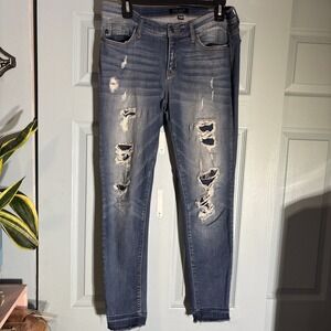 Judy Blue Womens Denim Distressed Raw Hem Jeans Size 11/30